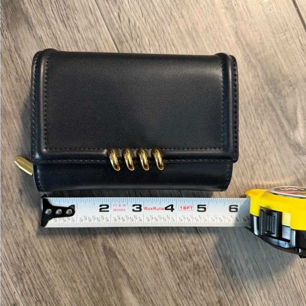 Charles & Keith Black Wallet with Gold Accent